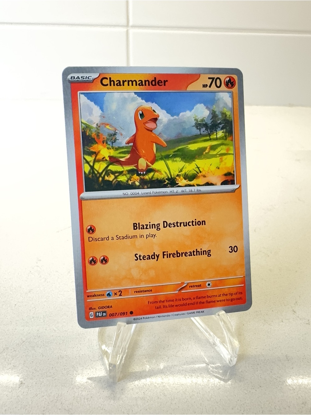 Pokemon TCG Card -  Charmander #7 Pokemon Paldean Fates